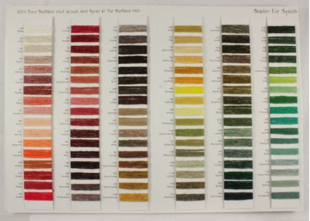 Jamieson's of Shetland Double Knit and Spindrift Yarn Shade Card - YourNextKnit