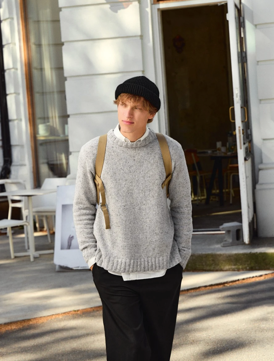 Sandnes Garn - Single Pattern Booklet - 2412 No. 08 Brendan Sweater Man Tweed - YourNextKnit